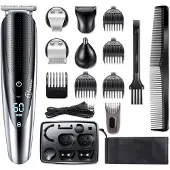 Hatteker 5-in-1 Tondeuse voor Heren – Baardtrimmer, Haartrimmer & Bodygroomer – Professioneel en Oplaadbaar