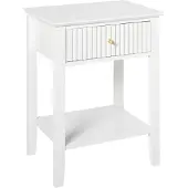 Beliani ASSISI - Nachtkastje 1 lade - Wit - MDF
