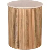 Giga Meubel Bijzettafel Davi Marmer Naturel Rond 45cm