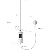 LuxeBath Elektrische badkamerradiator met verwarmingselement 900W 600x1200 mm wit rechte zijaansluiting & thermostaat
