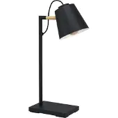 Eglo Stijlvolle Bureaulamp Lacey Zwart Met Houtlook