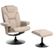 Beliani NYKS - Relaxfauteuil met voetenbank - Taupe - Polyester