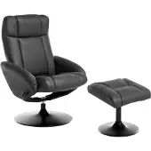 Beliani APATE - Relaxfauteuil met voetenbank - Zwart - Polyester