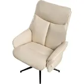 Beliani ERATO - Relaxfauteuil met voetenbank - Beige - Polyester
