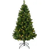 Everlands Kunstkerstboom Imperial Pine 150cm + LEDverlicht Groen groen PVC