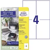Avery Zweckform AVERY Etiketten 6124 Universele etiketten, permanent klevend A4 Wit 105 x 148 mm 10 Vellen à 4 Etiketten