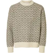 Selected Trui 'SLHKeith' beige / zwart
