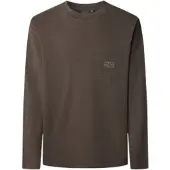 Pepe Jeans Heren Thor T-shirt bruin (L), Casual, Katoen, Lange mouwen PM5010100