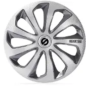 Sparco 4-Delige Sparco Wieldoppenset Sicilia 15-inch zilver/grijs/carbon