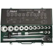 Hans Dopsleutelset 3/4 inch, 12-kant 17 Stuk (19 mm - 50 mm) (LKW)