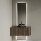 Gliss Design Spiegel Celeste Tweedelig Met LED Verlichting en Verwarming 40x140 + 40x25 cm