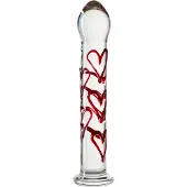 Gildo - Glazen G-spot/Prostaat Dildo Met Hartjes No.30 - 17 cm