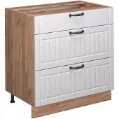 Vicco Fame-Line Keukenonderkast – 80 cm met 3 laden, WB Antraciet Wit Landhuis