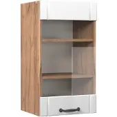Vicco Fame-Line Glazen keukenkast – 40 cm Wit Landhuis