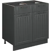 Vicco Keukenonderkast Fame-Line Donkergrijs 80 cm , WB Marmer, Model 56909