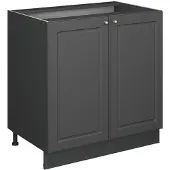 Vicco Keukenonderkast Fame-Line, Anthrazit-Gold landelijk/Antraciet, 80 cm antraciet werkblad