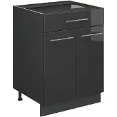 Vicco Fame-Line Keukenonderkast – 60 cm met lade, WB Eik Antraciet Hoogglans