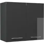 Vicco Fame-Line Glazen keukenkast – 80 cm Antraciet Hoogglans