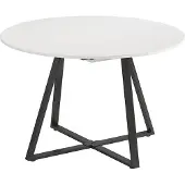 Vicco Eettafel Loyd, Wit/Zwart, 120-160 x 120 cm uitschuifbaar