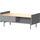 Vicco Velina Salontafel – 100 x 50 cm met 2 lades Grijs/eiken