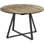Vicco Eettafel Loyd, Eiken rustiek/Zwart, 120-160 x 120 cm uitschuifbaar