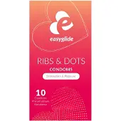 Easyglide - Ribs and Dots Condooms - Condooms met Glijmiddel - 10 stuks