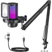 MAONO DGM20S USB cardioïde microfoon met RGB-verlichting en ruisonderdrukking