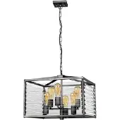Elstead Lighting LED Hanglamp Louvre | 6X E27 Max 60W | Dimbaar | Painted Gunmetal