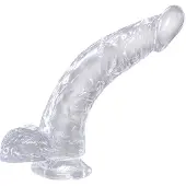 King Cock Clear - Dildo met zuignap en balzak - 21,6 cm