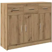 vidaXL Dressoir 91x28x75 cm bewerkt hout artisanaal eikenkleur