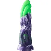 Hismith Premium Fantasy Dildo Rattan KlicLok en Zuignap 24 CM Groen