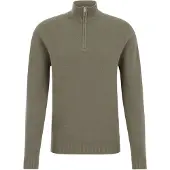 We fashion - Heren Regular fit trui met quarter-zip - Regular fit - Legergroen - Katoen - Maat: XXXL