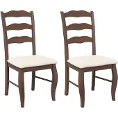 vidaXL Eetkamerstoelen met kussens 2 stuks bruin massief hout rubber