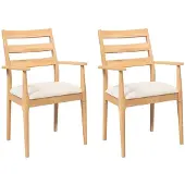 vidaXL Eetkamerstoelen met kussens 2 stuks massief hout rubber