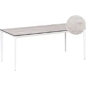 Beliani SOVARETO - Tuintafel - Wit/Lichtgrijs - HPL/Aluminium