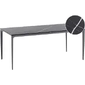 Beliani SOVARETO - Tuintafel - Donkergrijs/Zwart - HPL/Aluminium/marmer