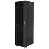 Lanberg 19" kast, 37U, 800x800, vrijstaand, glazen deur (FlatPack), zwart (verzendkosten voor de afzender)