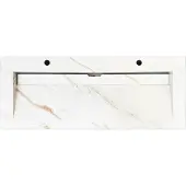 Lambini Designs Quri keramische wastafel 120cm marmer met kraangaten