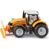 Siku Massey Ferguson tractor speelgoed met sneeuwschuiver - speelgoedvoertuig.