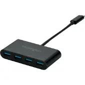 Kensington CH1200 4 x USB-A Female naar 1 x USB-C Male hub K33616WW 10Gbps 4 Poorten Zwart