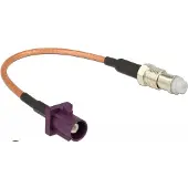 DeLOCK Fakra D (m) - FME (v) adapter kabel - RG316 - 50 Ohm / transparant - 0,15 meter