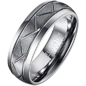 Mendes Wolfraam heren ring Diagonale Groeven-21.5mm