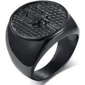 Mendes heren ring Edelstaal Trident Zwart-17mm