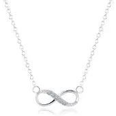 LGT JWLS Hippe dames ketting Infinity Zircon Zilverkleurig
