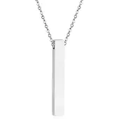 LGT JWLS LGT Jewels dames ketting Edelstaal Zilverkleurig verticale Balk