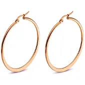 Cilla Jewels Hoop Oorringen Edelstaal Rose-60mm
