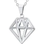 Mendes heren ketting Edelstaal Diamant Zilverkleurig