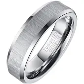 Mendes Wolfraam heren ring Geborstels Mat 6mm-17mm