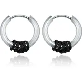 LGT JWLS Stalen creolen Flexible Rings Silver Black-14mm