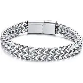 LGT JWLS Heren armband edelstaal Zilverkleurig Mesh 8mm-20cm